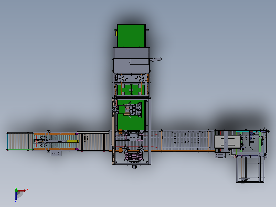 酒装箱输送线 sw18俯视图