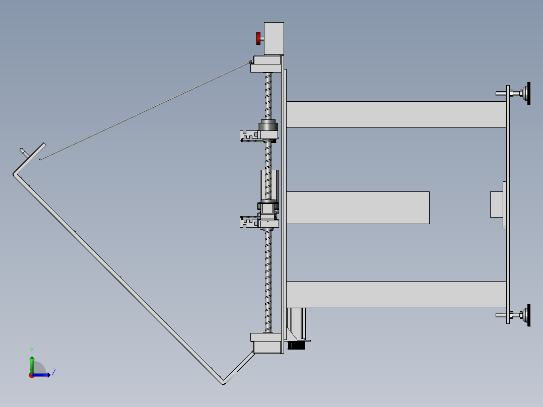 SMT行业通用移栽接驳台(sw16可编辑+工程图)左视图