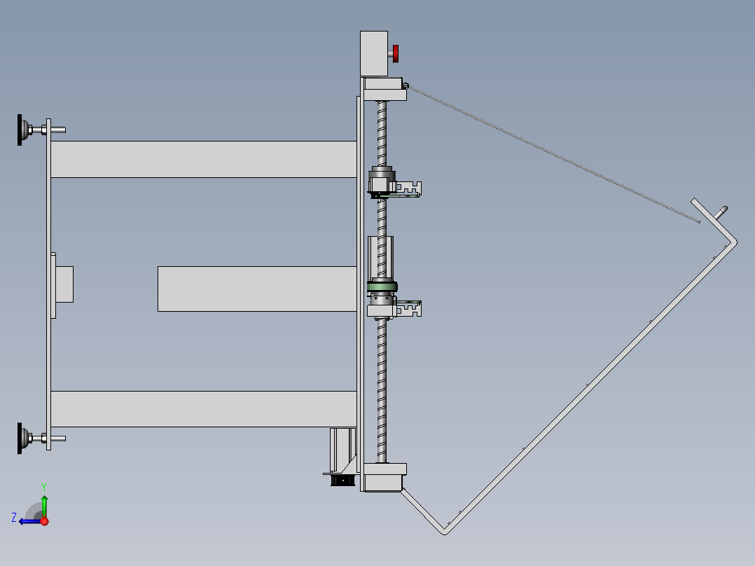 SMT行业通用移栽接驳台(sw16可编辑+工程图)右视图