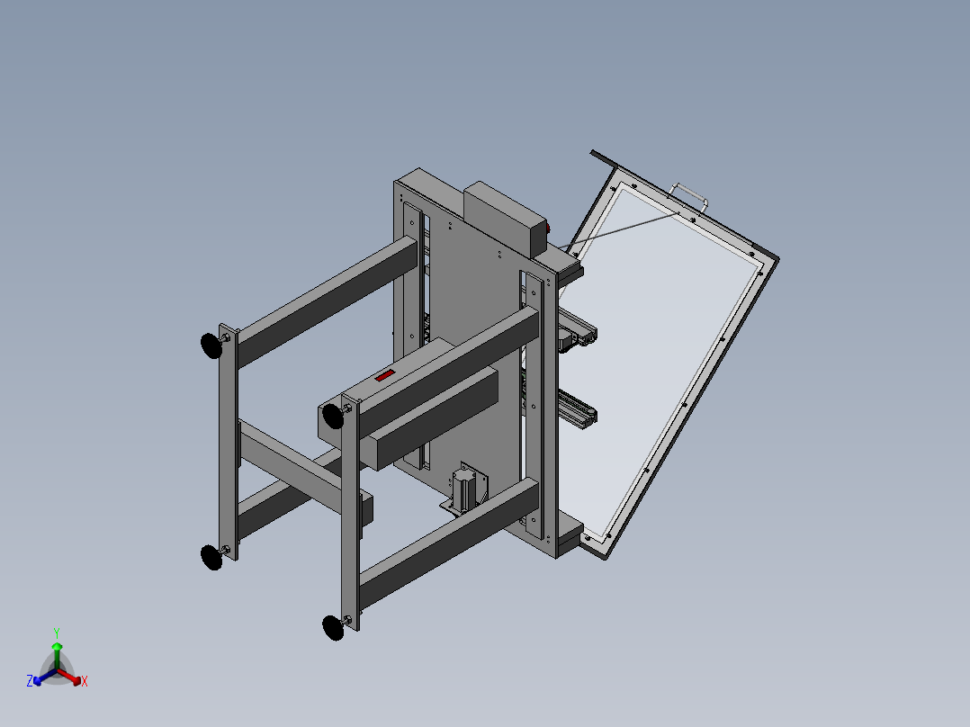 SMT行业通用移栽接驳台(sw16可编辑+工程图)正等轴测图