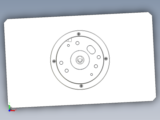 马达轴心刹車片涂油机构含涡杆轴心马达3D模型前视缩略图