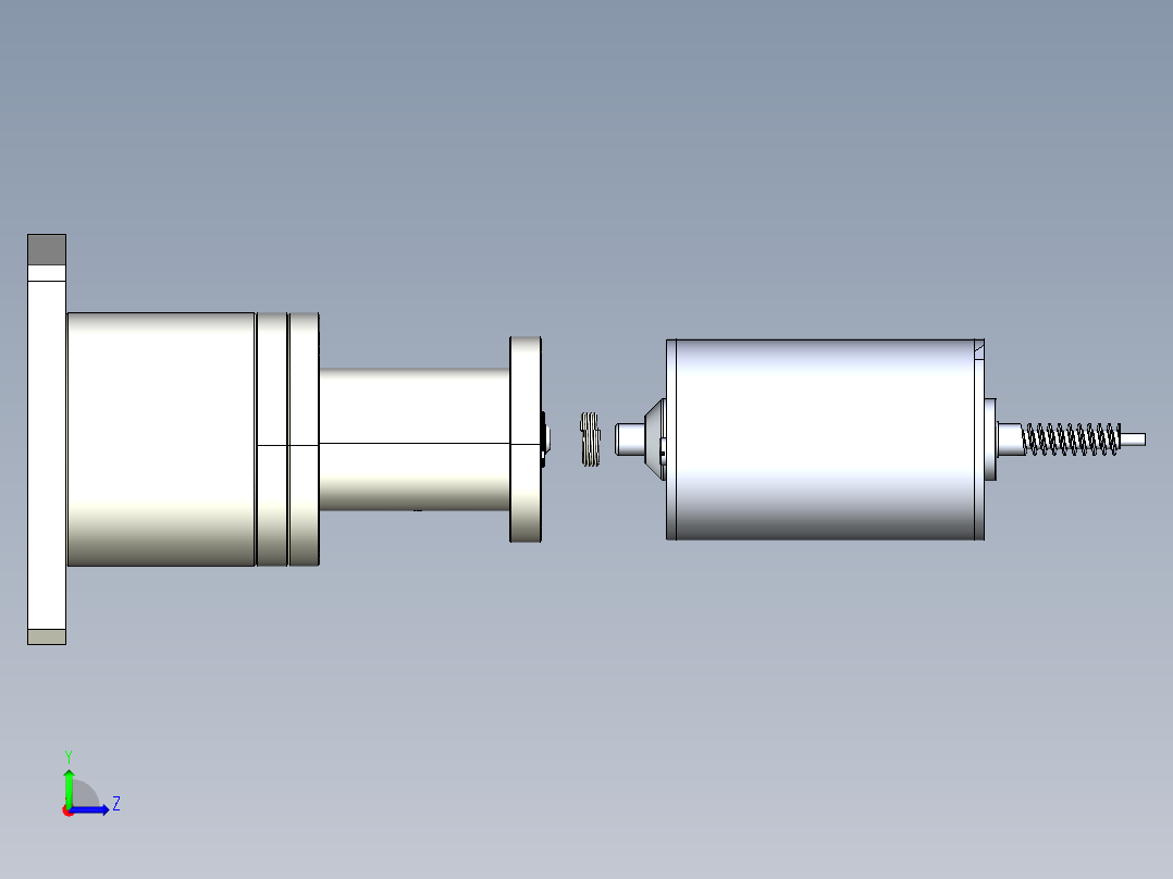 马达轴心刹車片涂油机构含涡杆轴心马达3D模型左视图
