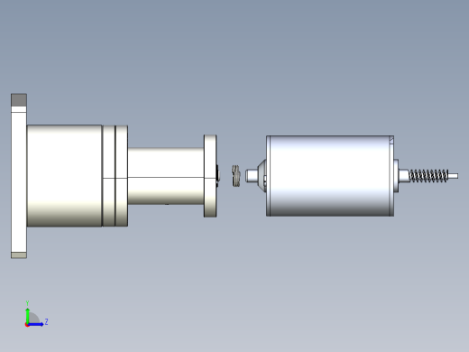 马达轴心刹車片涂油机构含涡杆轴心马达3D模型左视缩略图