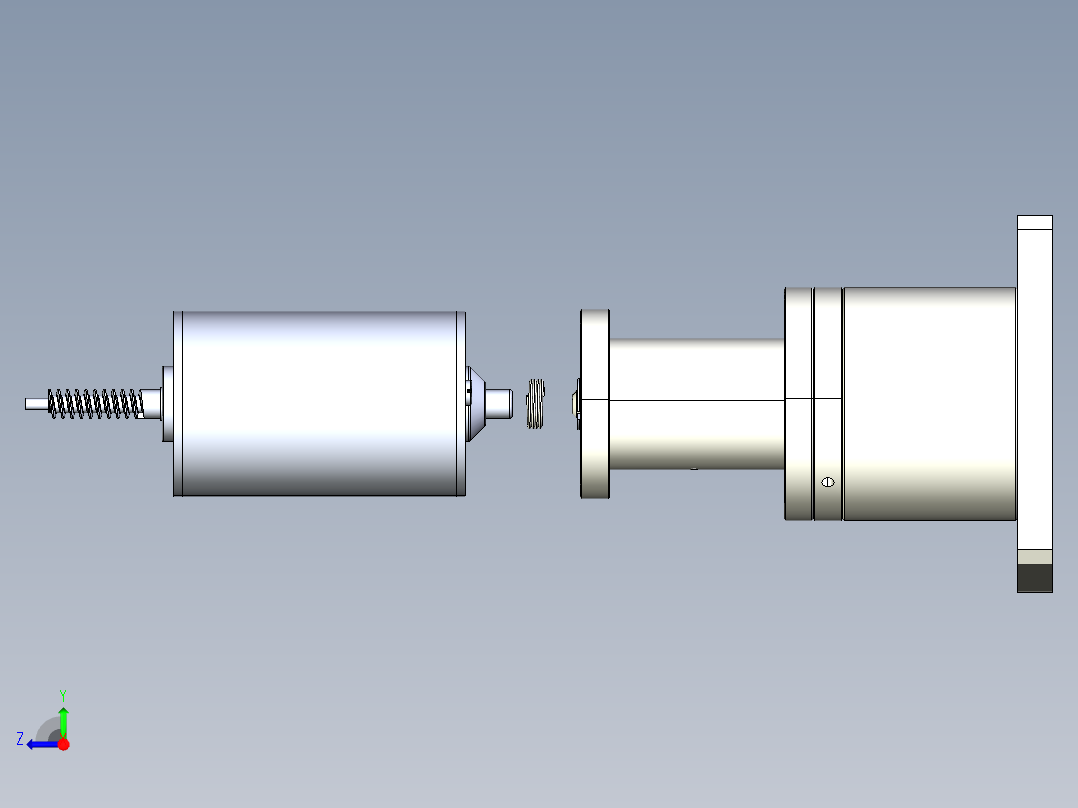 马达轴心刹車片涂油机构含涡杆轴心马达3D模型右视图