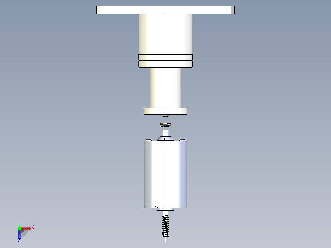 马达轴心刹車片涂油机构含涡杆轴心马达3D模型俯视图