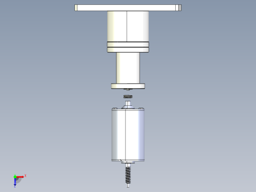 马达轴心刹車片涂油机构含涡杆轴心马达3D模型俯视缩略图