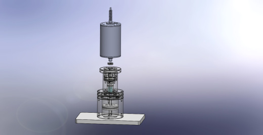 马达轴心刹車片涂油机构含涡杆轴心马达3D模型缩略图
