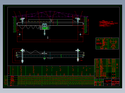 电动悬挂式起重机系列CAD图集免费下载