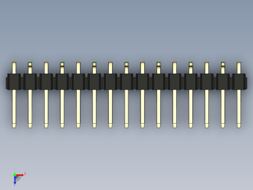 彩色公排针 100mil 2.54mm 系列-DS1022_black_15p_100mil_Type_SMT_R2_rev1.0俯视缩略图