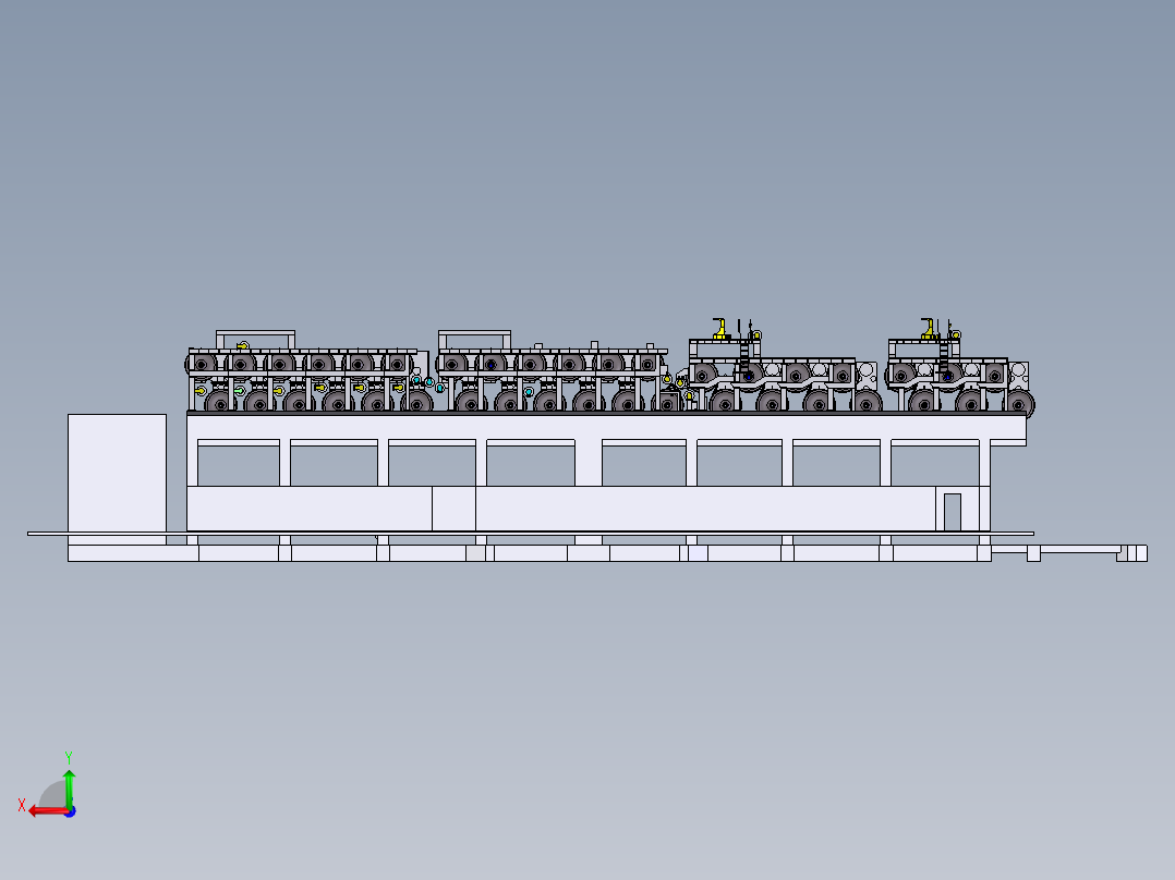 造纸机干燥部件模型3D图纸 Solidworks设计 附STEP格式后视图