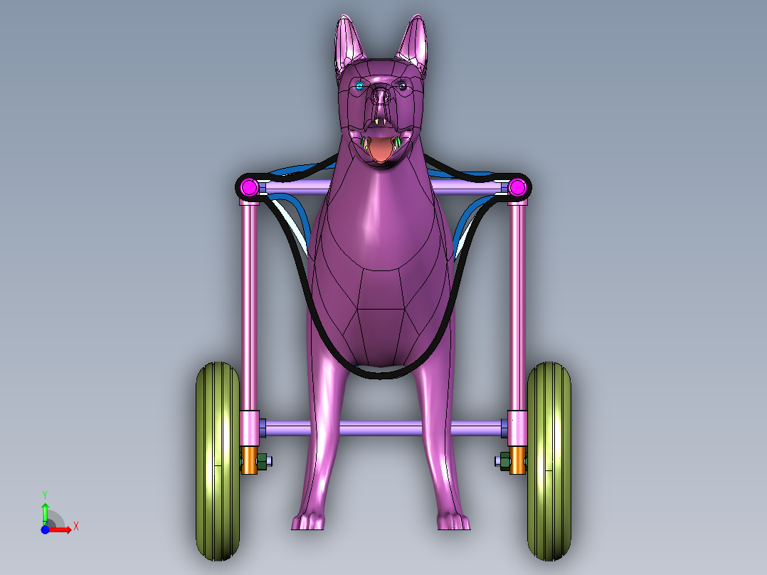 小狗康复行走辅助车代步车前视图