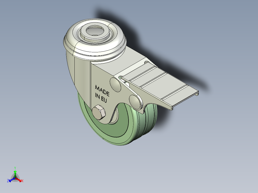 型材-KJN 50 GREY 50MM WHEEL正等轴测图