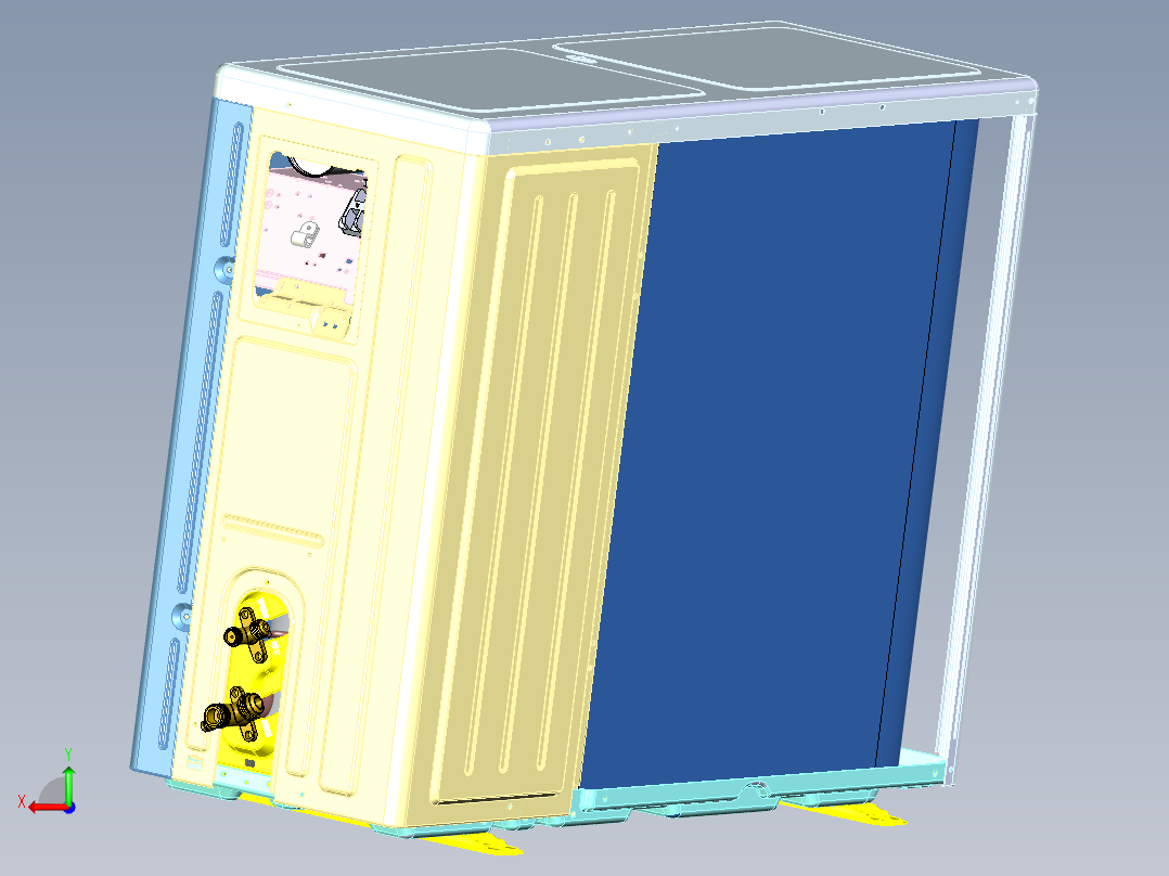 24K分体式空调室外机完整图纸后视图