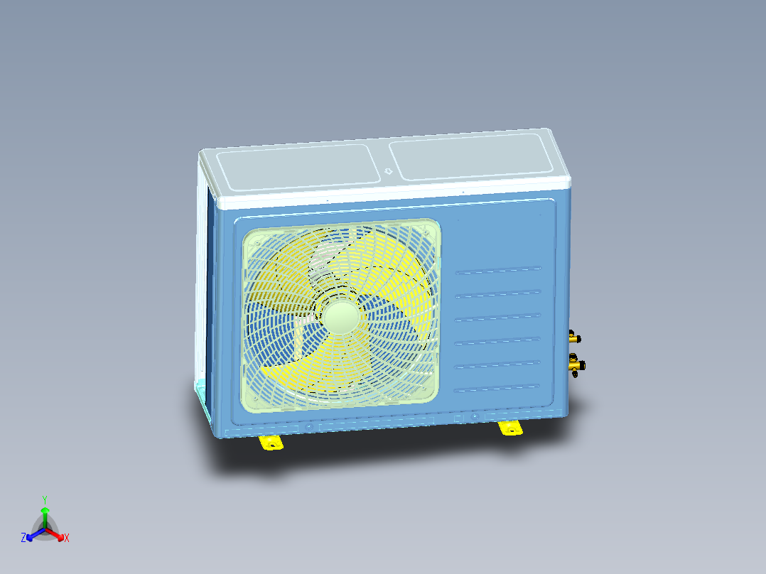 24K分体式空调室外机完整图纸正等轴测图