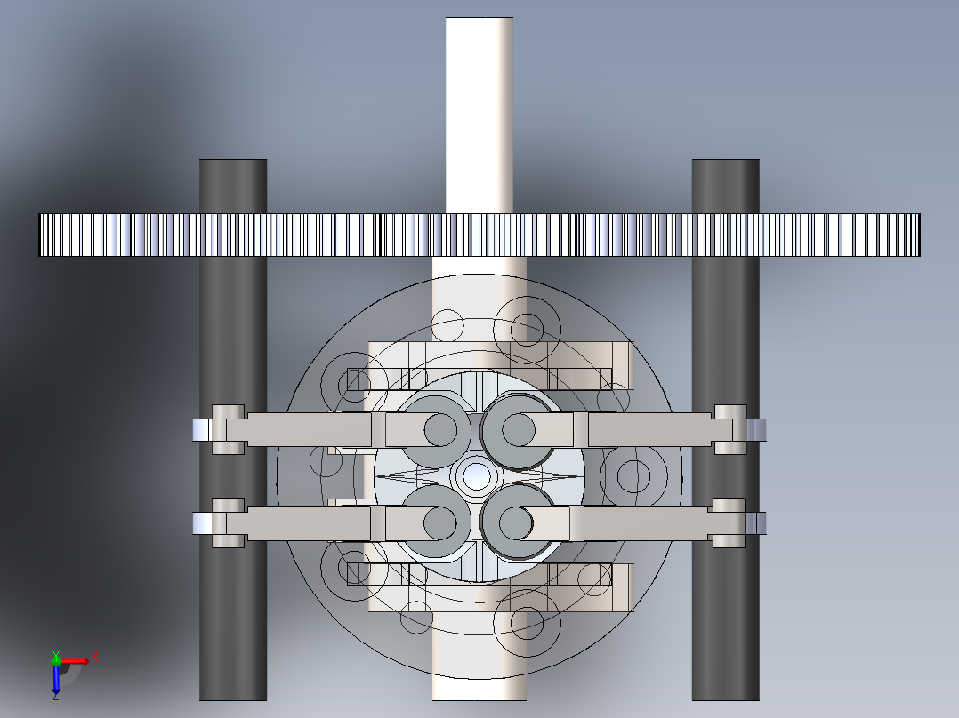 单汽缸发动机俯视图