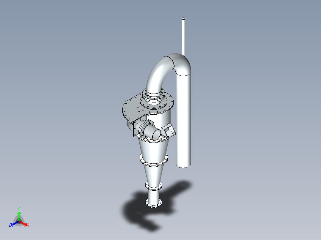 水力旋流器正等轴测图