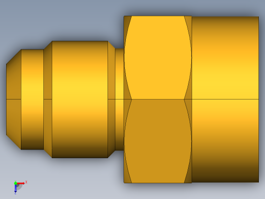 扩口式工业通用硬管接头Female Connector 46F-10-12俯视缩略图