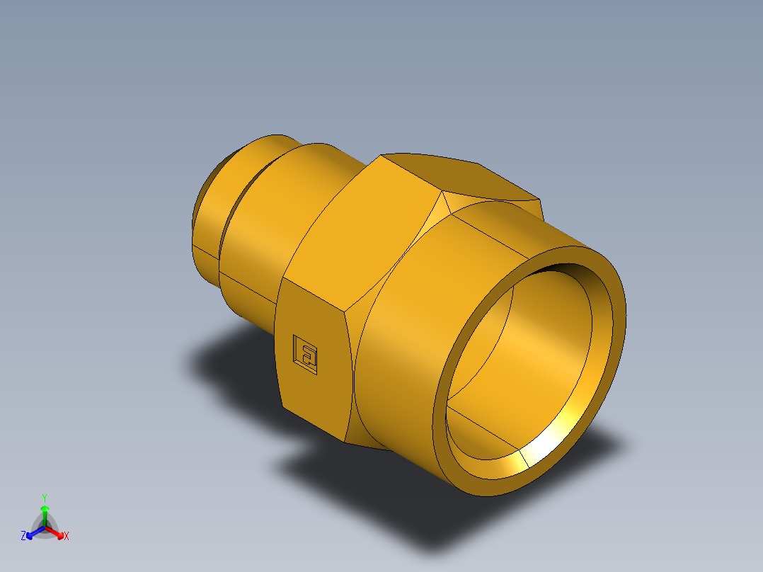 扩口式工业通用硬管接头Female Connector 46F-10-12正等轴测图