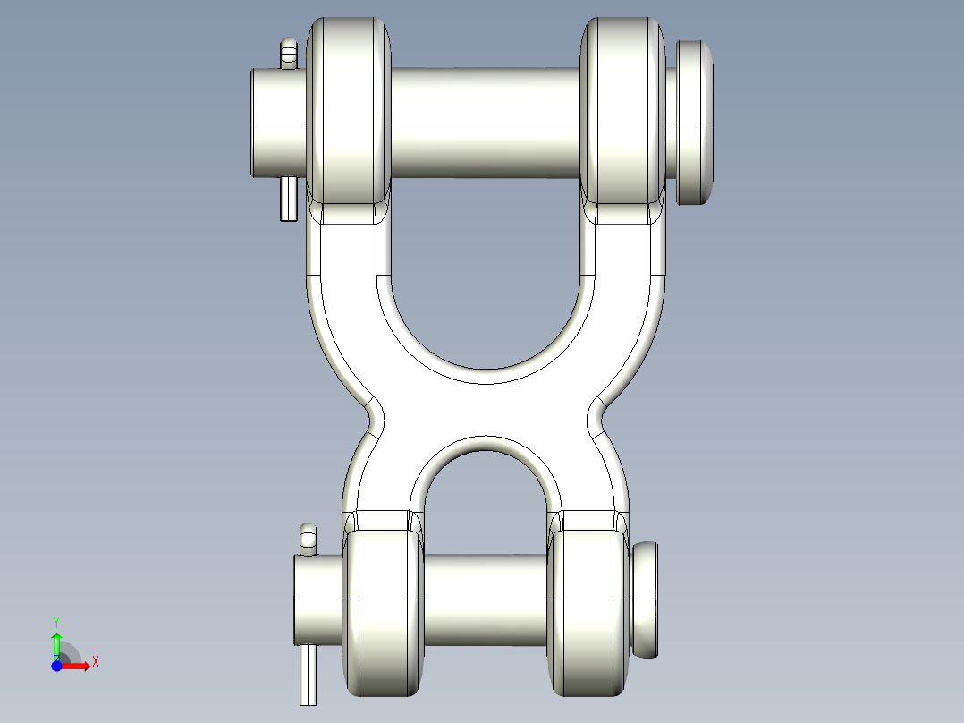 紧固件-STEP 0.7500 Double Shackle 0.5000前视图
