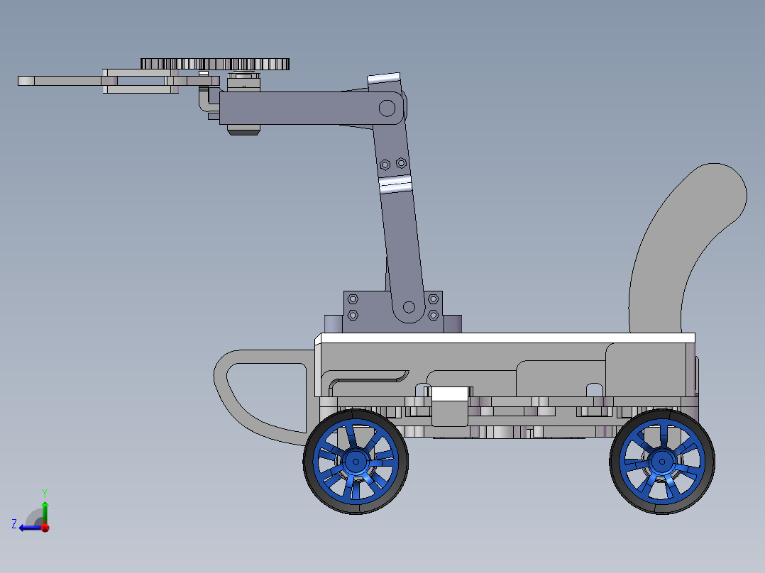 智能物料搬运小车右视图
