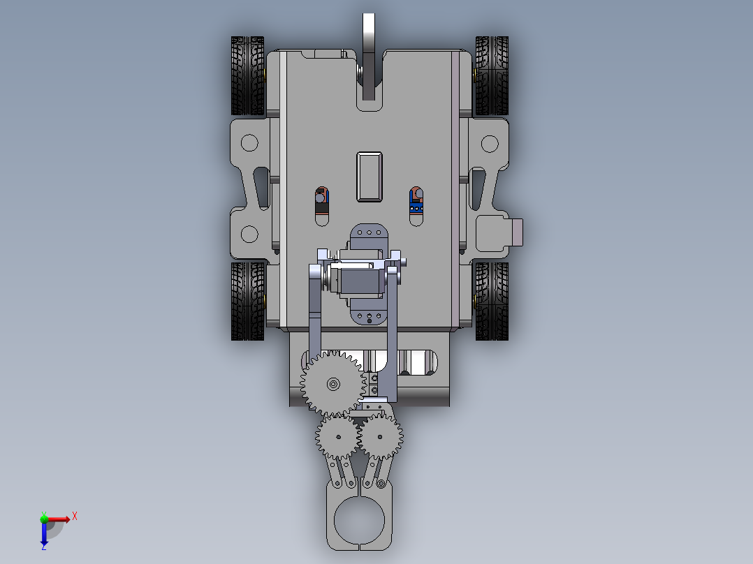 智能物料搬运小车俯视图