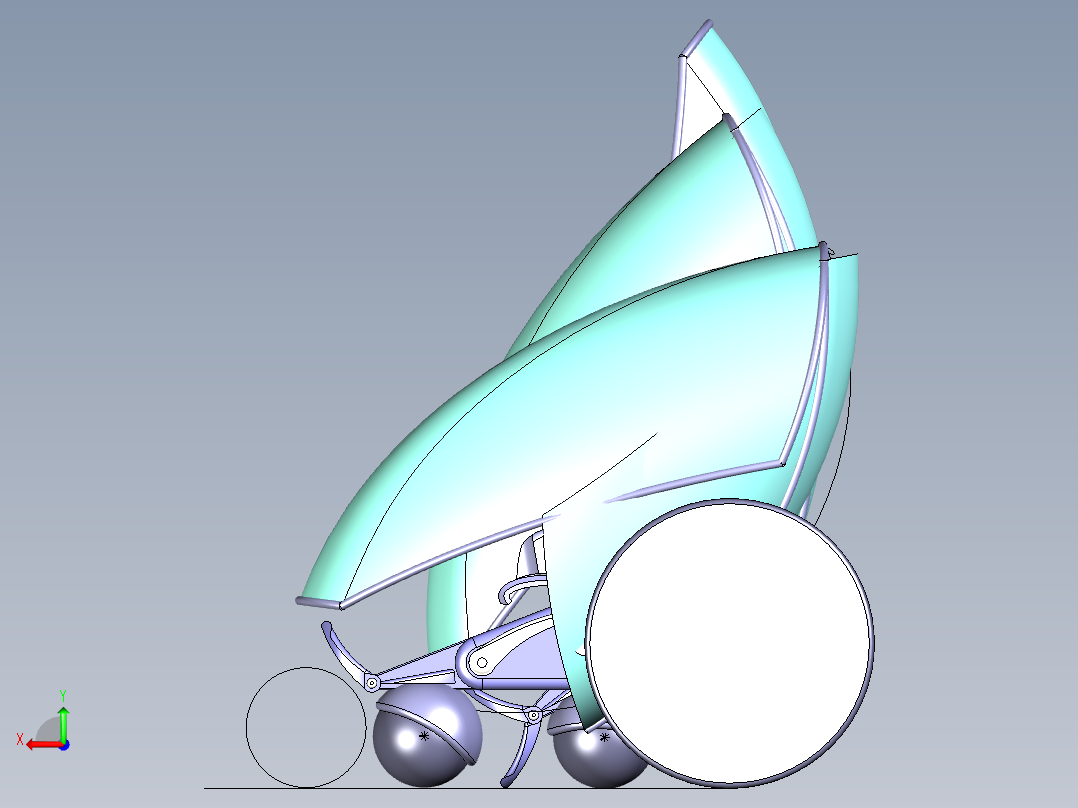 B3003412-轮椅原型后视图