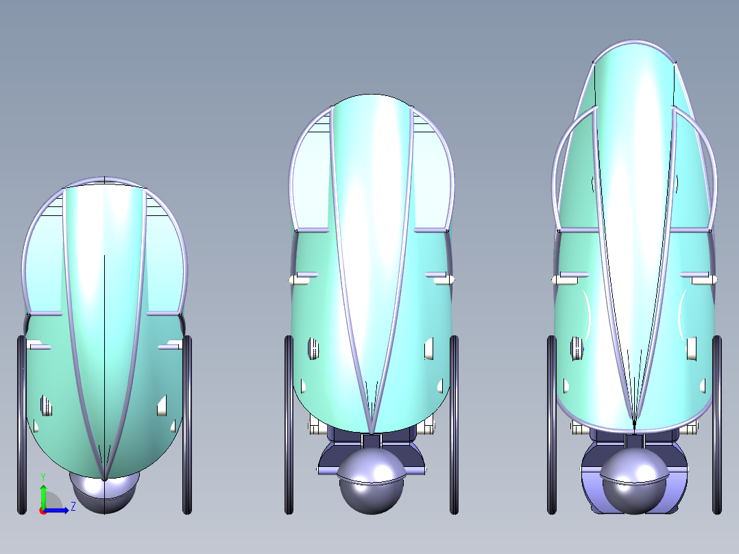 B3003412-轮椅原型左视图