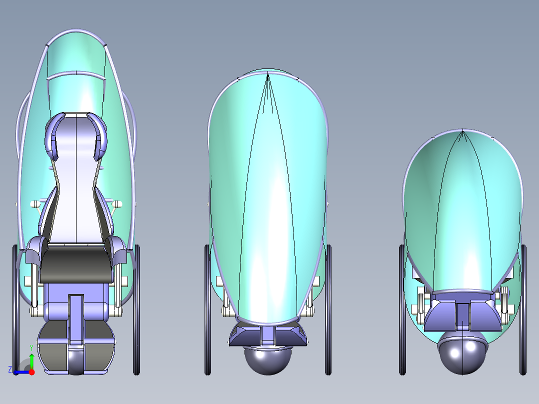 B3003412-轮椅原型右视图