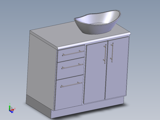 卫生间洗手台主视缩略图