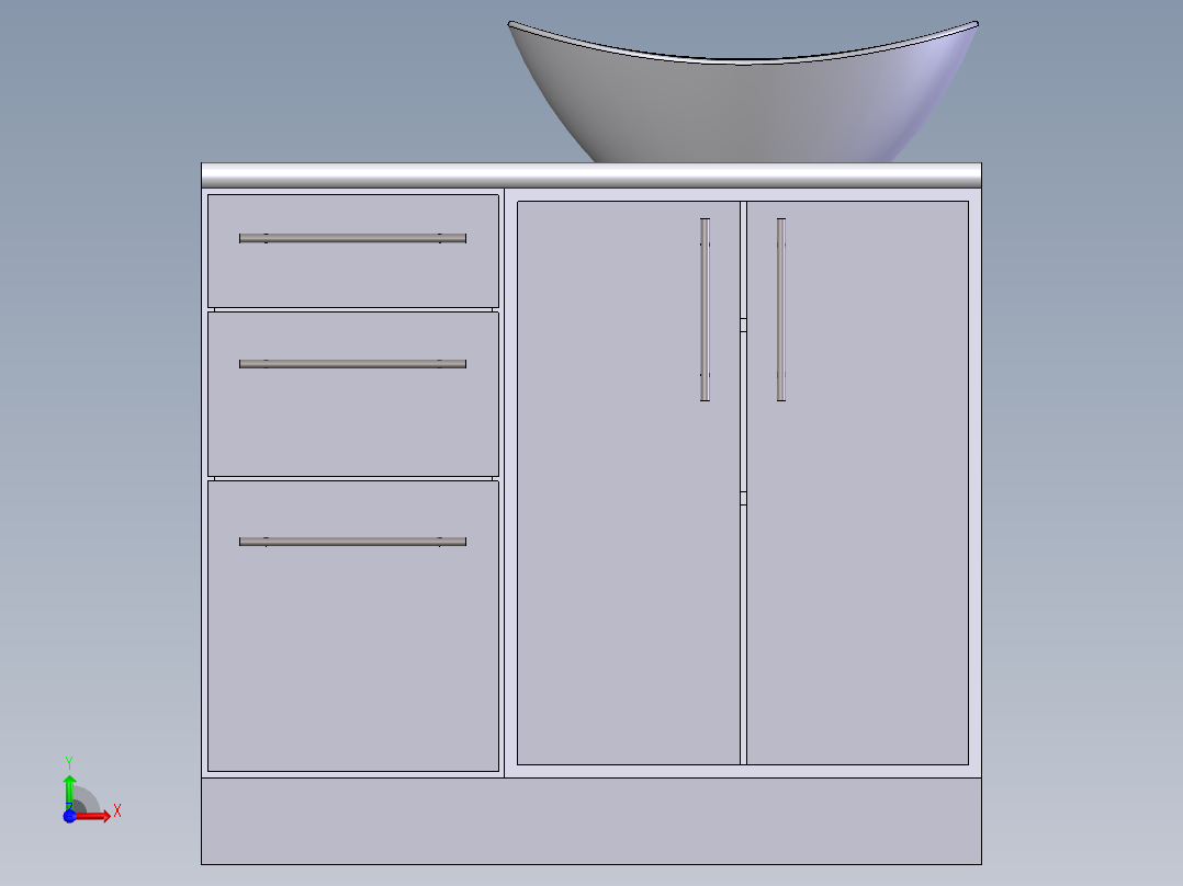 卫生间洗手台前视图