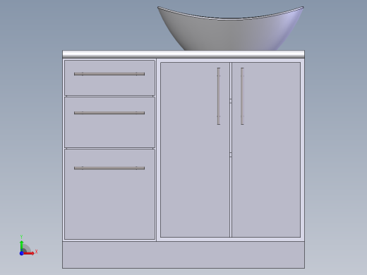 卫生间洗手台前视缩略图