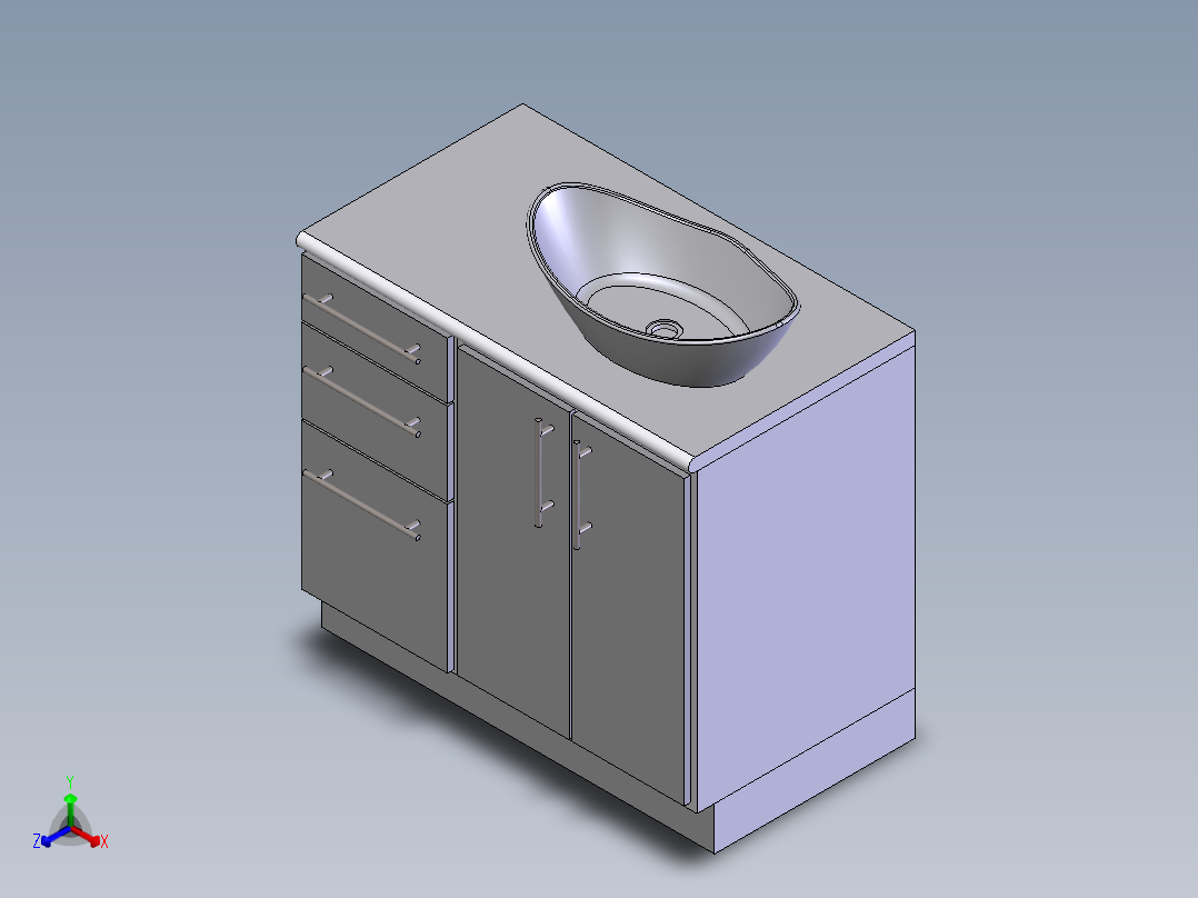 卫生间洗手台正等轴测图