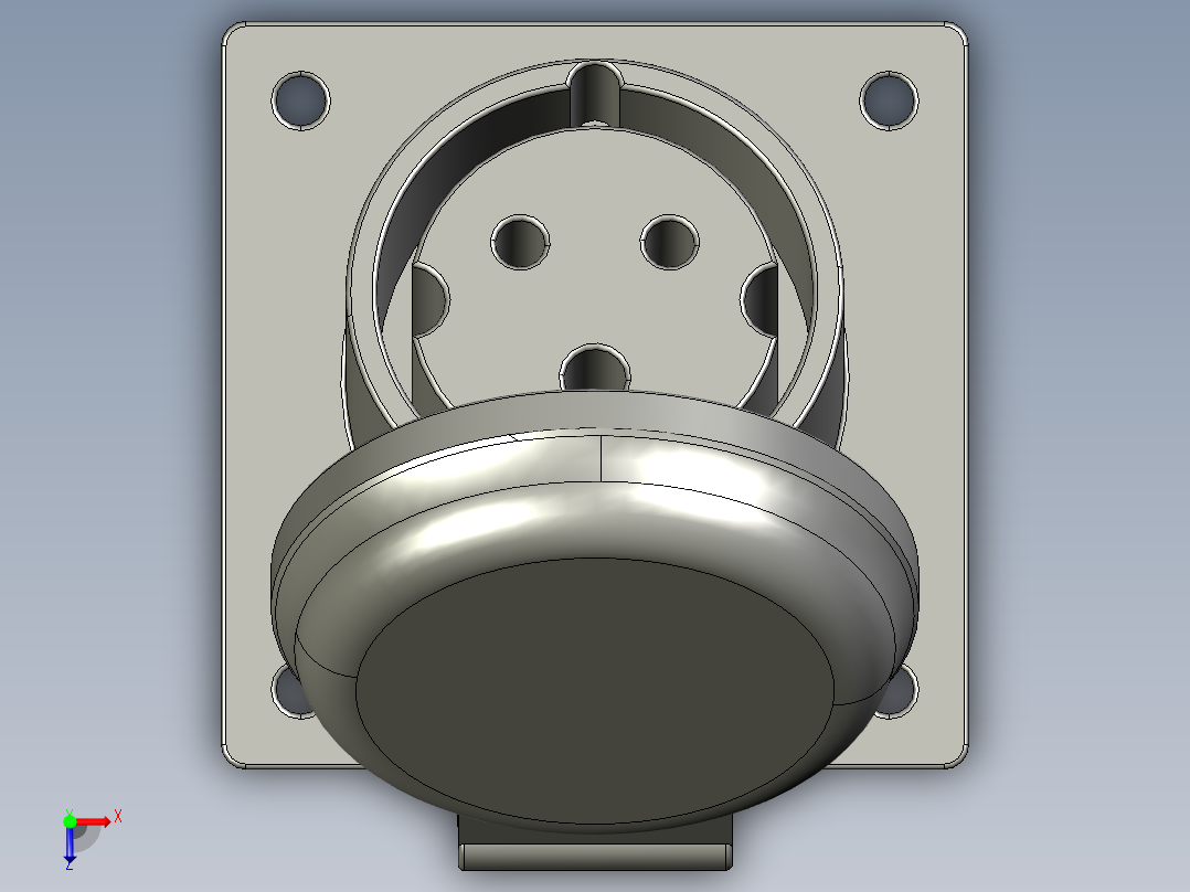 防水插头底座俯视图