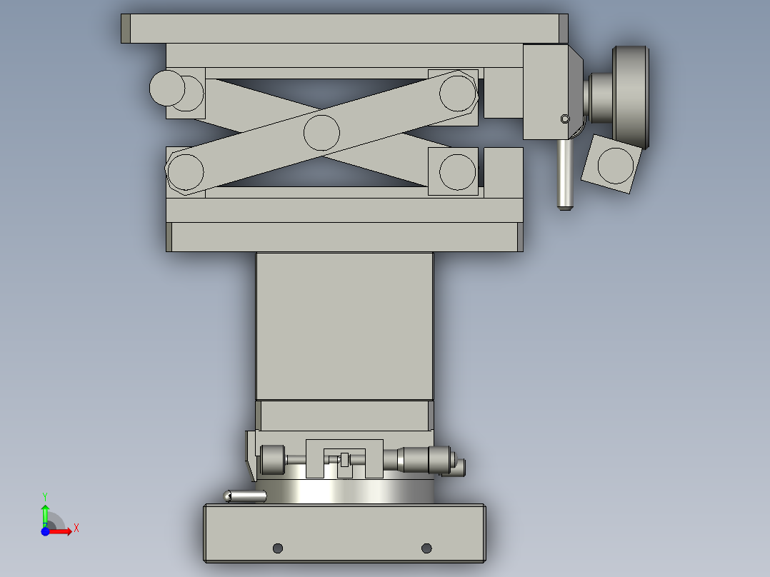 反射三菱镜支座A前视图