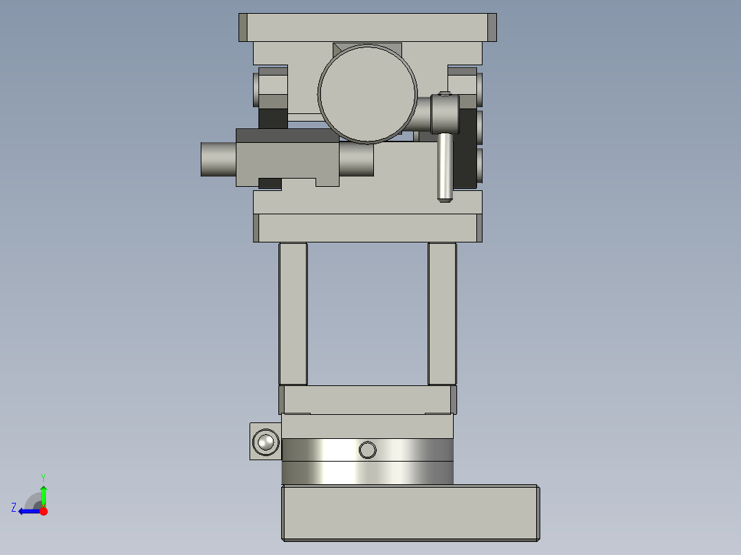反射三菱镜支座A右视图