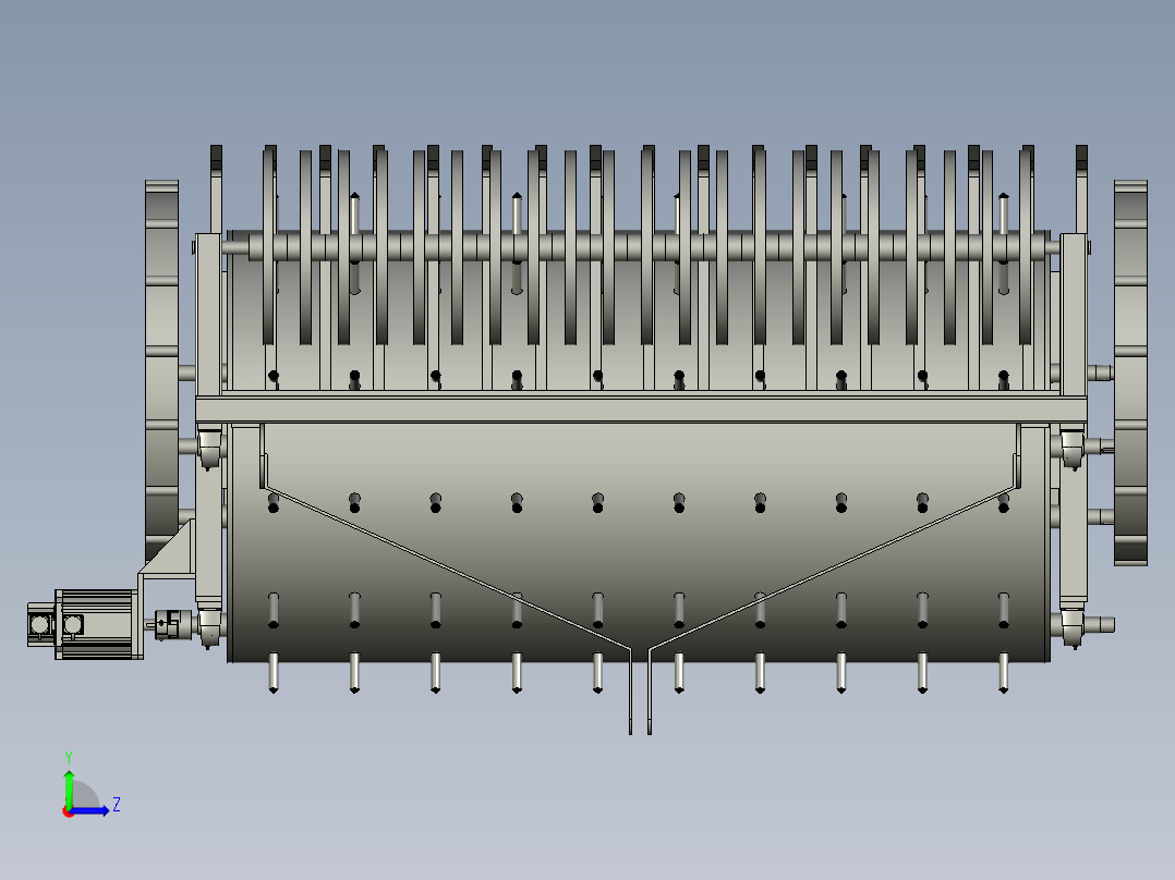 农用拖拉机带的地膜收集机左视图