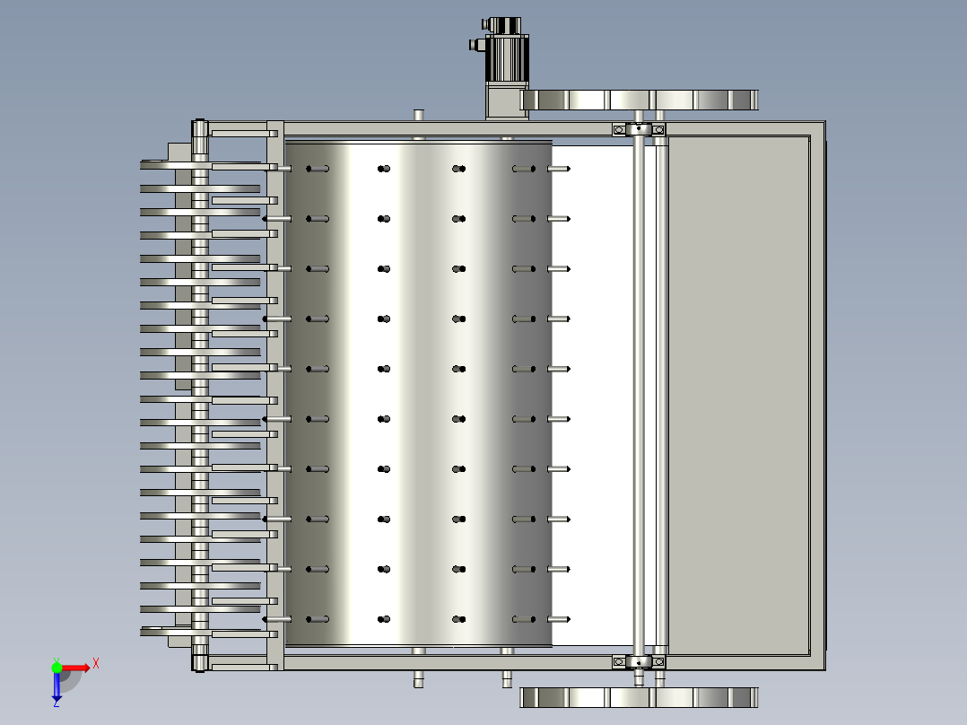 农用拖拉机带的地膜收集机俯视图
