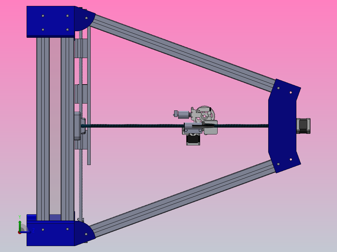 3d打印挤出机左视图