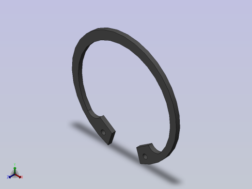 GB893．2-86孔用弹性挡圈B型68正等轴测缩略图