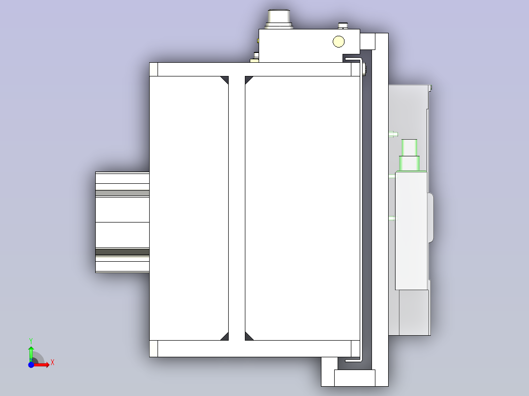 一款线性滑台3D模型前视图
