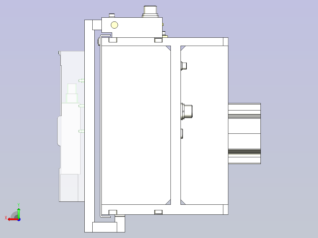 一款线性滑台3D模型后视图