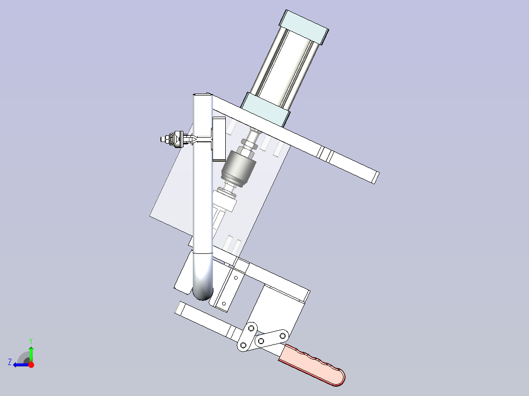 一款弯管脚焊接夹具3D模型右视图