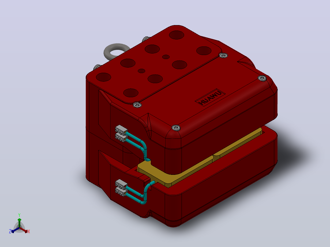 SB140-A03系列液压盘式制动器_SB140-A03-1000×30-RL.WL.1正等轴测图
