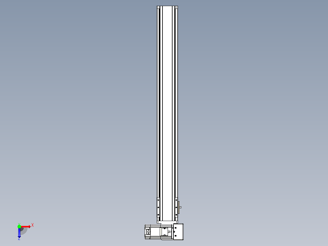 皮带直线轴半封闭可选导轨TPA-HNB-85S-90-L700-RU-C-P20-N3俯视图