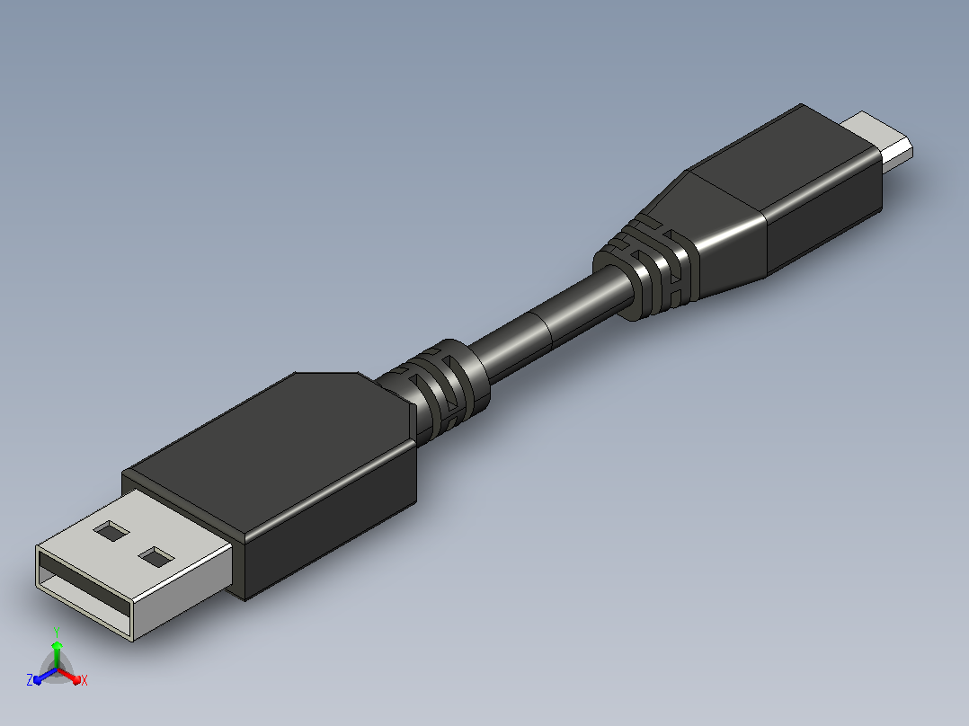 USB 2 0 A公转Micro B电缆主视图