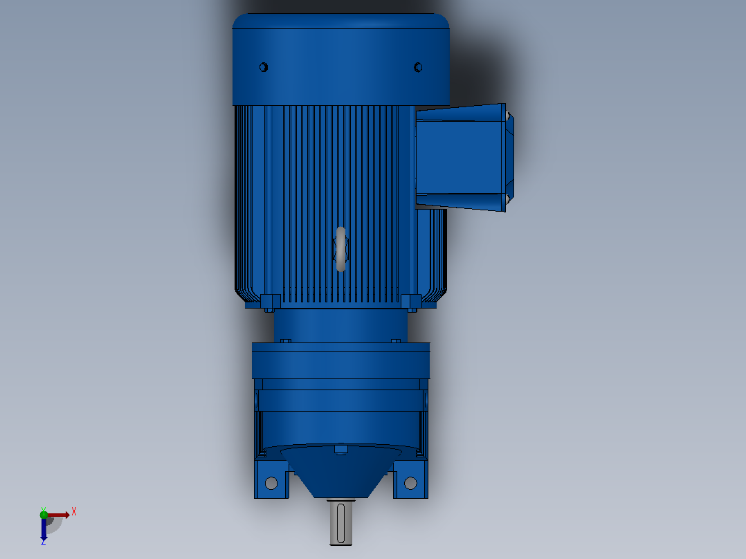 RX57底脚轴伸式安装斜齿轮减速机RX57-Y1.1-4P-90S-M1-0°俯视图