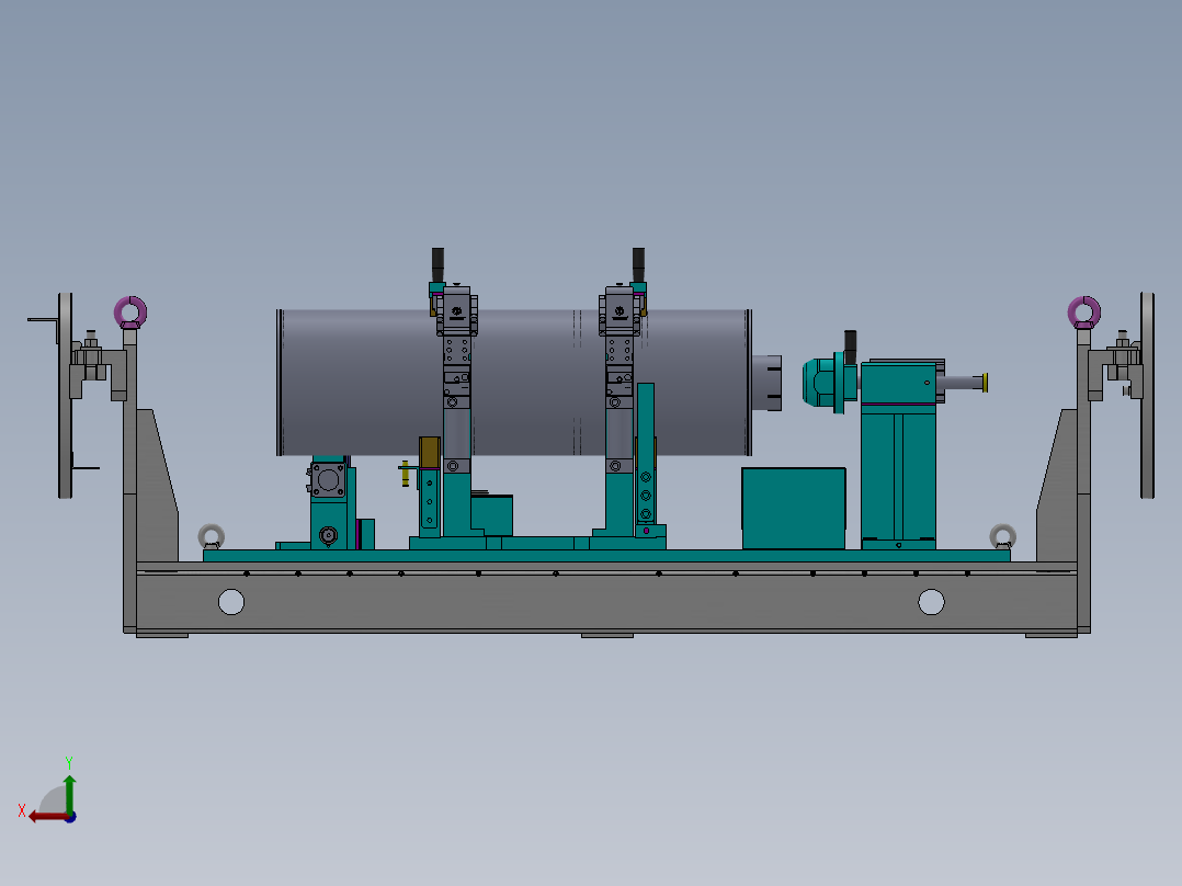 简单筒体焊接工装后视图