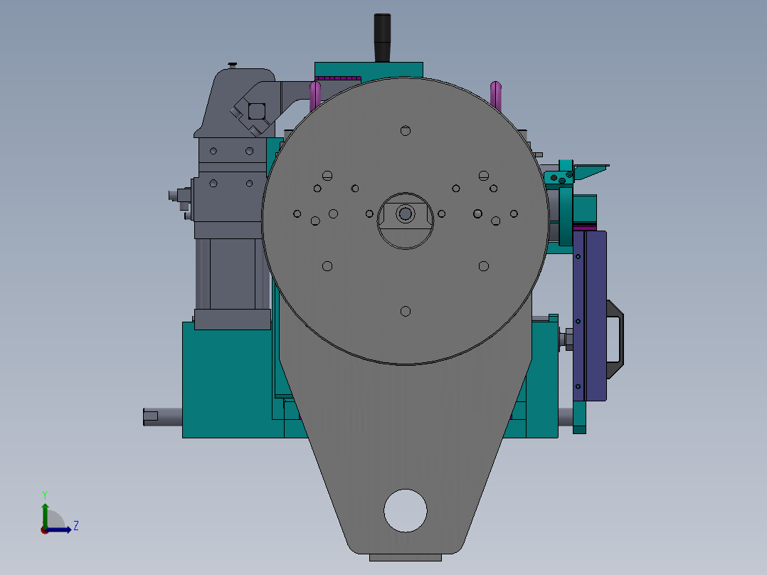 简单筒体焊接工装左视图
