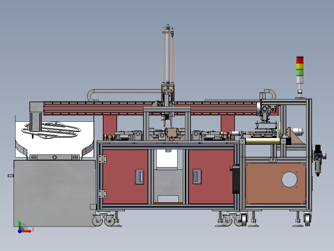 自动化衣架除水口插针钩一体机sw17可编辑前视图