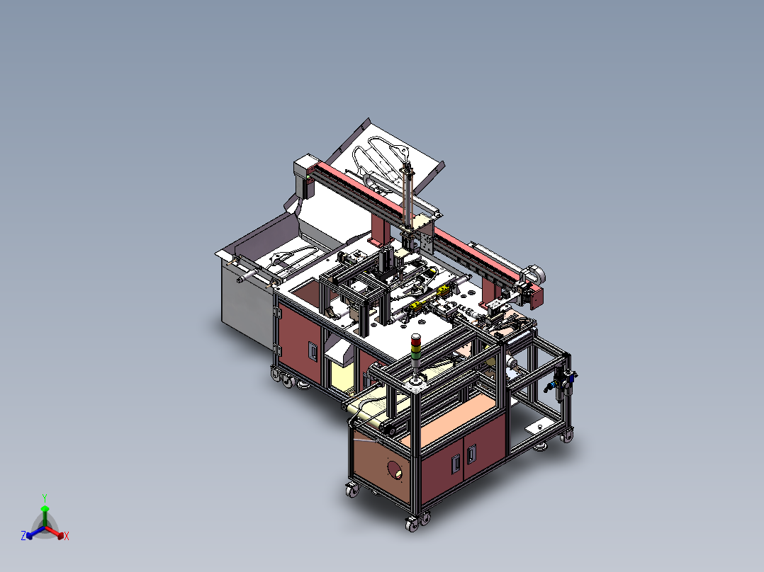 自动化衣架除水口插针钩一体机sw17可编辑正等轴测图